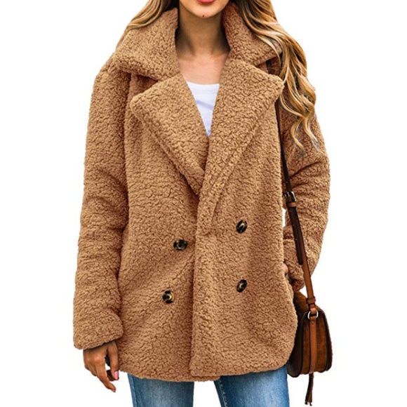 tan fuzzy coat